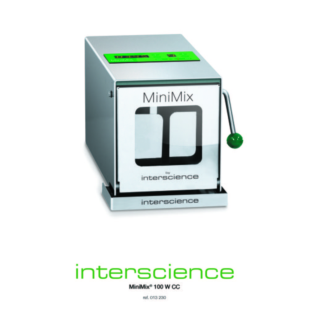 The MiniMix 100 series is made for the blending of small samples. The patented adjustable blending power enables optimal bacterial extraction and can be adapted to the nature of the sample. 