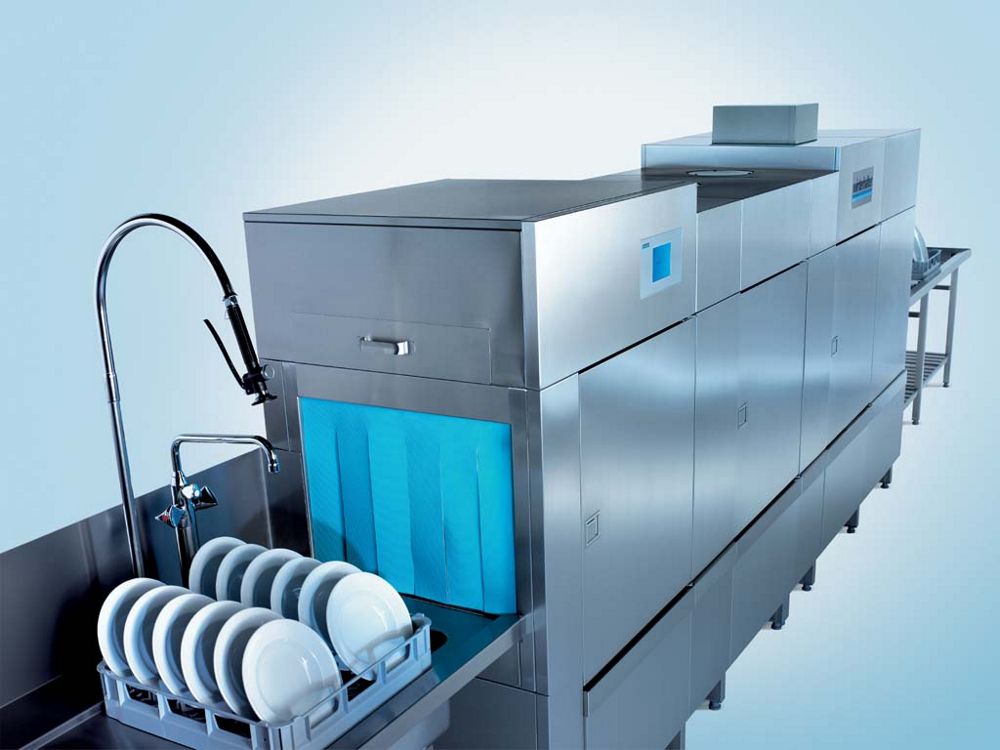 Winterhalter conveyor top dishwasher