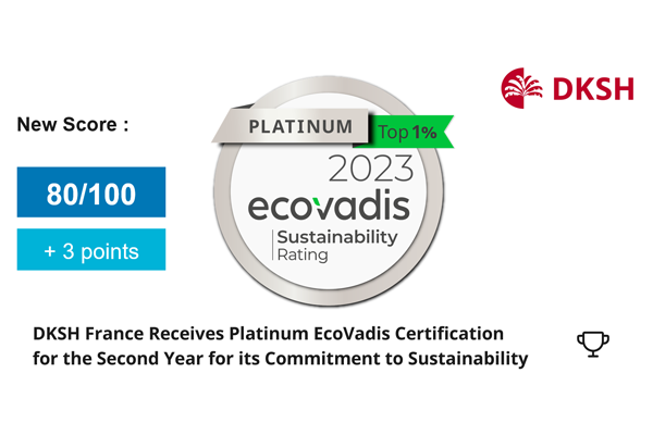 DKSH France Receives Platinum EcoVadis Certification for the Second Year for its Commitment to Sustainability